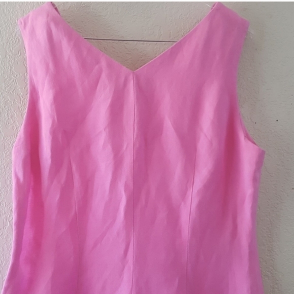 Betty Barley pretty pink linen midi dress - Picture 4 of 8